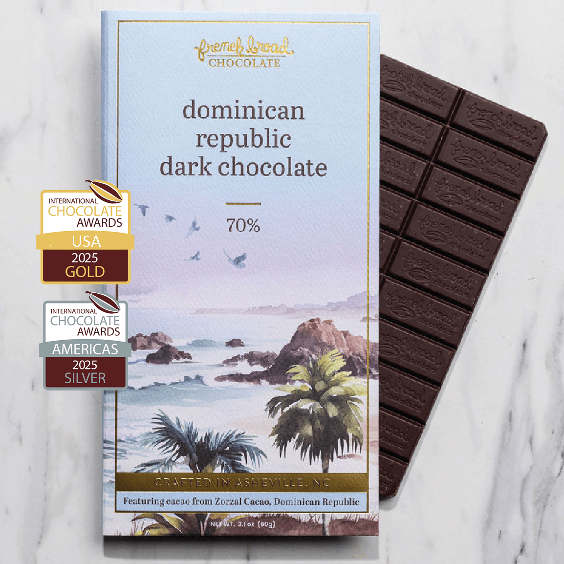 70% Dark Chocolate from Dominican Republic - French Broad